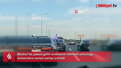 Beykoz'da çakarlı driftli düğün konvoyu! Tehlikeli yolculuk böyle görüntülendi