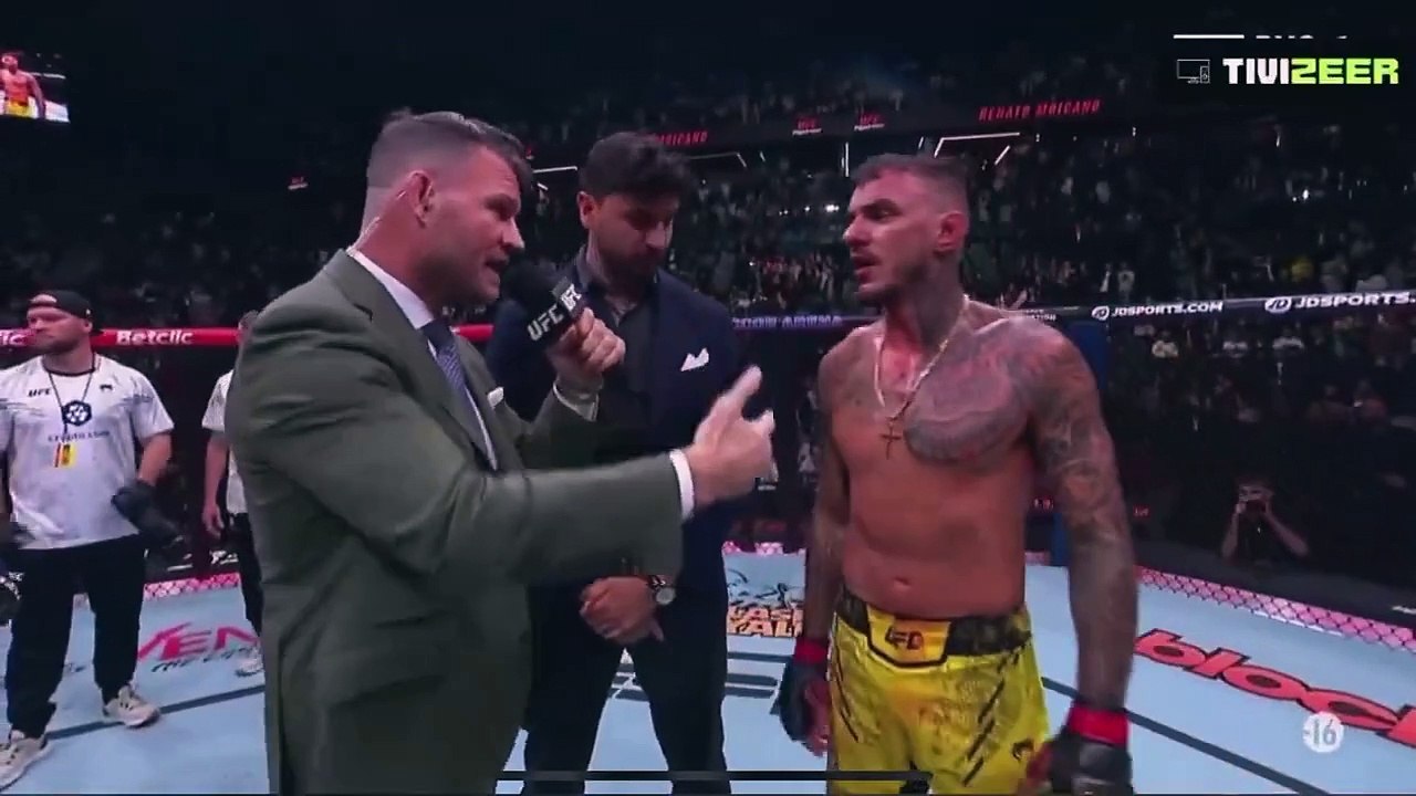Le combattant Renato Moicano lâche "F*ck Macron" à l'UFC Paris après sa victoire contre Benoît Saint-Denis