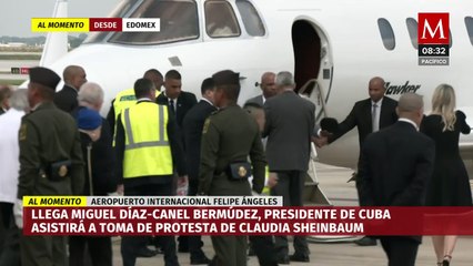 Presidente de Cuba llega al Felipe Ángeles para la toma de protesta de Claudia Sheinbaum