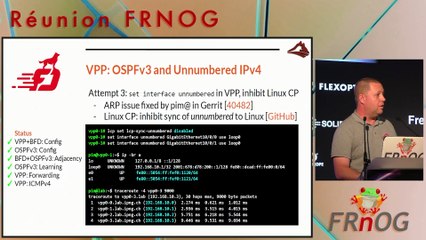 FRnOG 40 - Pim van Pelt : VPP: A 100Gbps/100Mpps+ BGP/OSPF router with a single IPv4 address