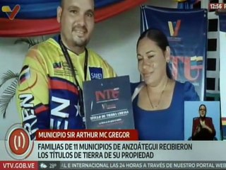 INTU entrega títulos de tierra a familias de 11 municipios del estado Anzoátegui