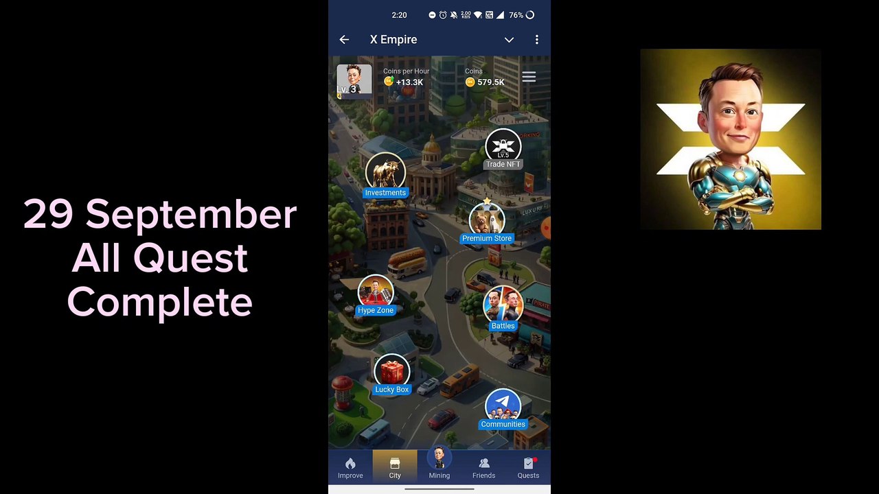 29 Sept X Empire Daily Investment Funds _ X Empire Daily Combo Today _ Riddle and Rebus of the day