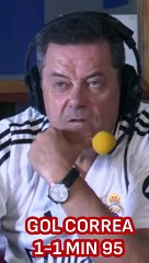 La reacción de Roncero al empate de Correa