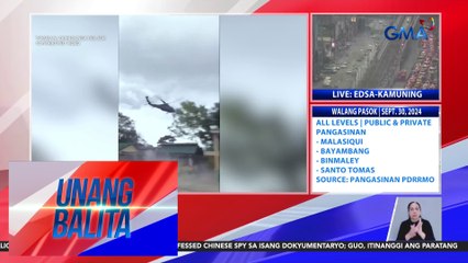 Black Hawk helicopter ng Philippine Air Force, nag-emergency landing sa isang paaralan | Unang Balita