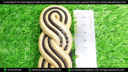 Military Shoulder Board Gold And Black, TWISTED SHOULDER CORD