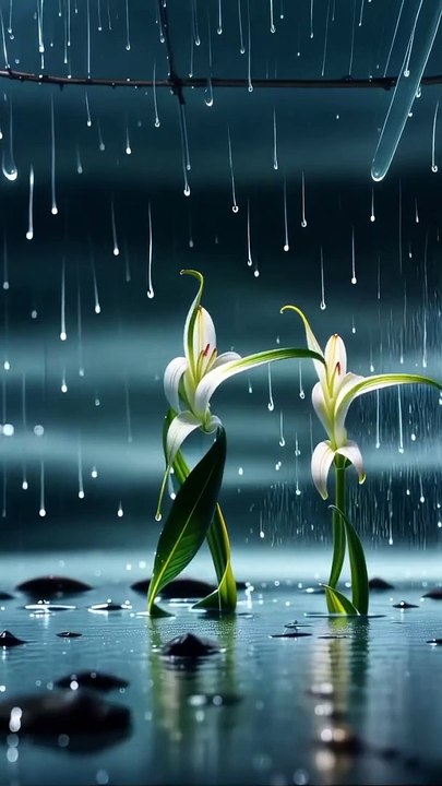 Beautiful flower dancing great dancing and green plants