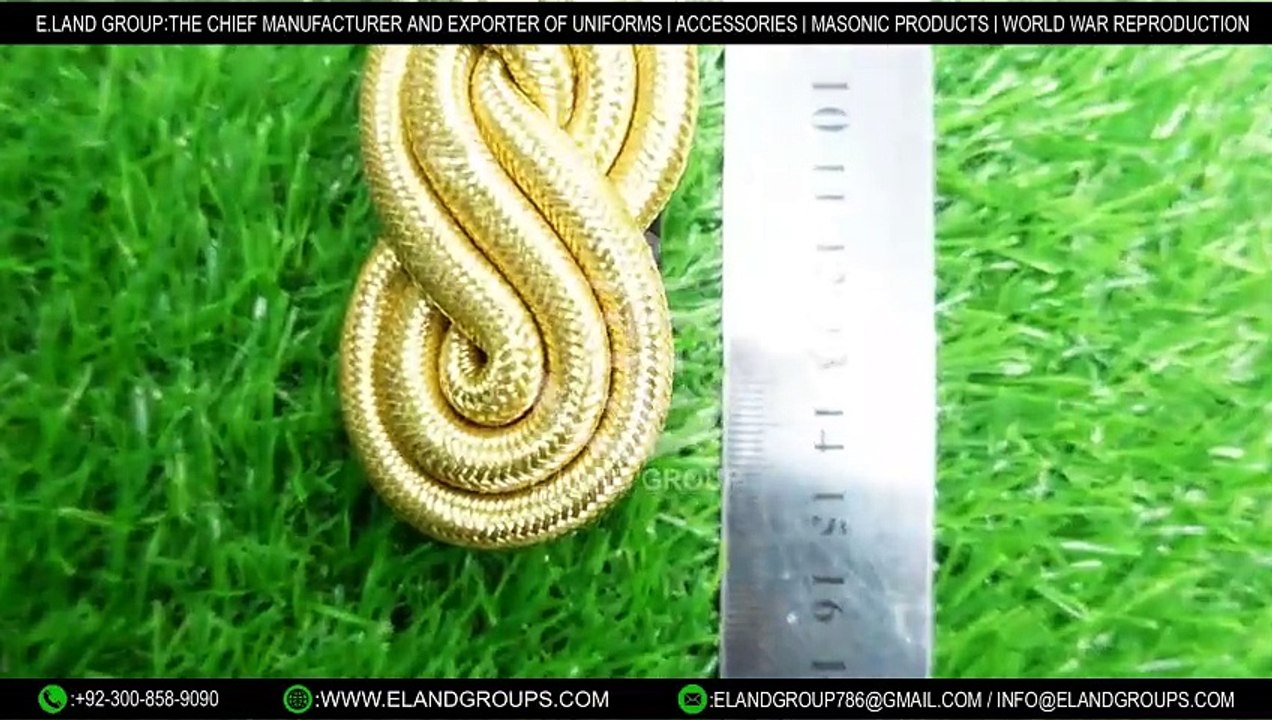 Military Shoulder Cord Gold Army Navy shoulder Board, Gold Wire Military Shoulder Cord