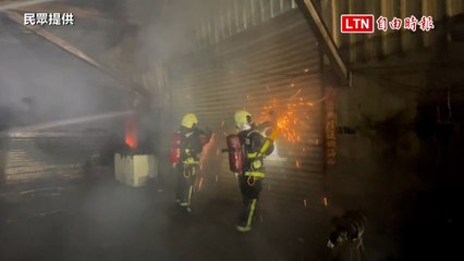 彰化木材加工廠傳火災 150坪廠房付之一炬（民眾提供）