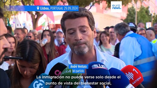 Miles de personas se manifiestan en Lisboa contra la inmigración descontrolada en una concentración convocada por la extrema derecha