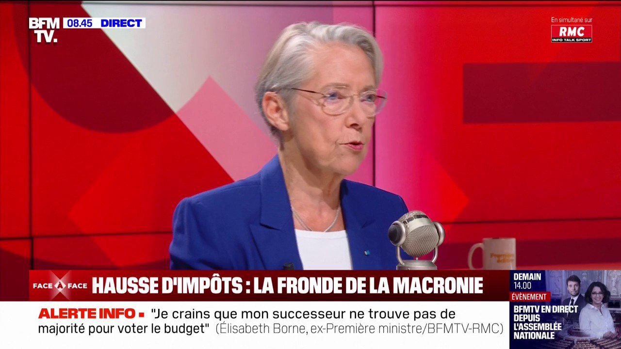 Pour Élisabeth Borne, "ce n'est certainement pas en augmentant les impôts" que le gouvernement pourra réduire le déficit