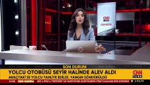 Bursa'da yolcu otobüsü seyir halinde alev aldı | Video Haber