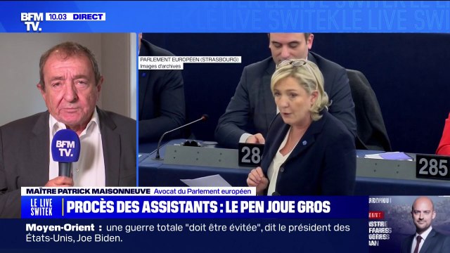 Affaire des faux assistants parlementaires du RN: l'avocat du Parlement européen évoque système centralisé animé notamment par Marine Le Pen