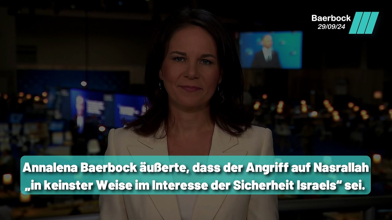 Annalena Baerbock kritisiert die Eliminierung Nasrallahs