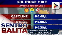 Taas-presyo sa mga produktong petrolyo, ipatutupad bukas