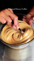 Whipped Honey Coffee so frothy, delicious and fun to make with only 3 ingredients