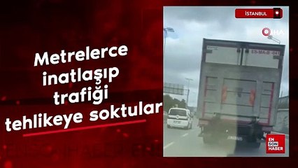 İstanbul'da trafikte tehlikeli anlar