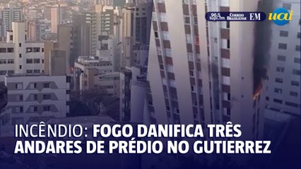 Incêndio em apartamento em BH danifica três andares do prédio