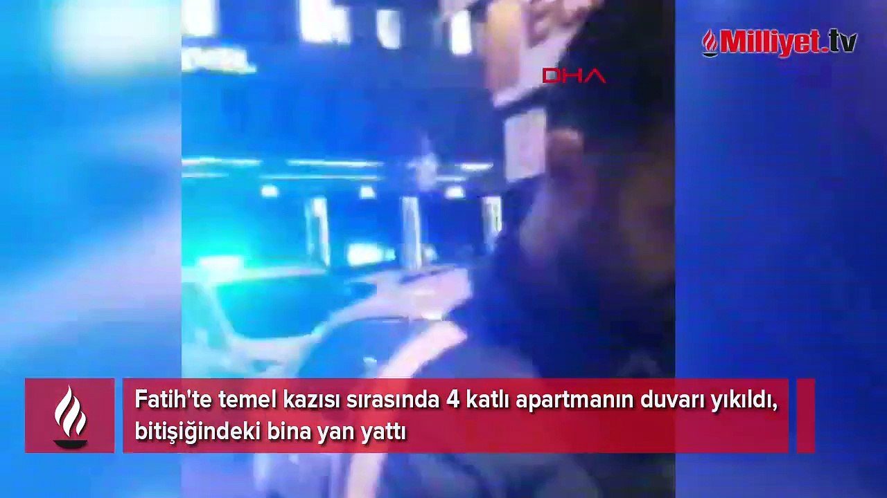 İstanbul'da dehşet! Apartmanın duvarı yıkıldı; bitişiğindeki bina yan yattı