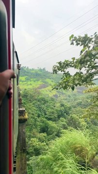 Passing over a viaduct while climbing through the Kasara Ghats in midst of a beautiful sunset and spotting WAG7 bankers on the opposite track. Wait for the screeching track sounds towards the end!