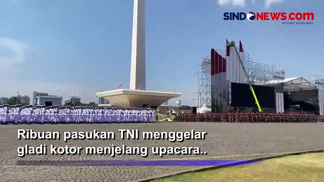 Ribuan Pasukan dan Alutsista Disiagakan di Kawasan Monas Jelang HUT ke-79 TNI