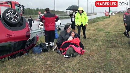 Ciple Çarpışan Otomobil Takla Attı: 1 Yaralı