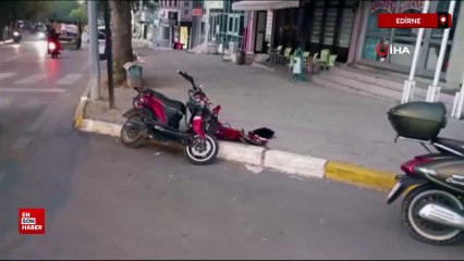 Edirne'de otomobil ile elektrikli motosiklet çarpıştı