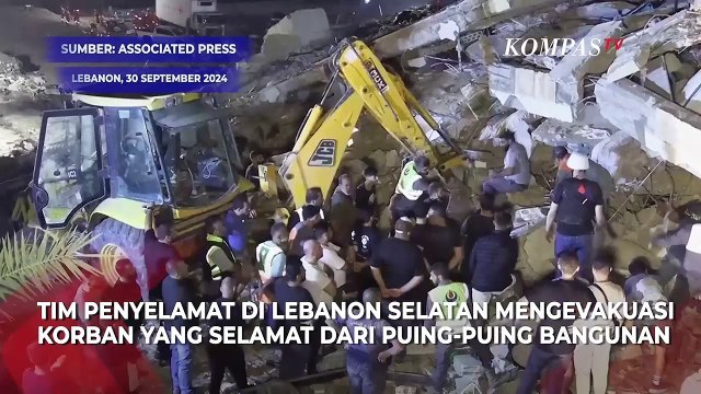 Penampakan Puing Bangunan di Lebanon Imbas Serangan Udara Israel
