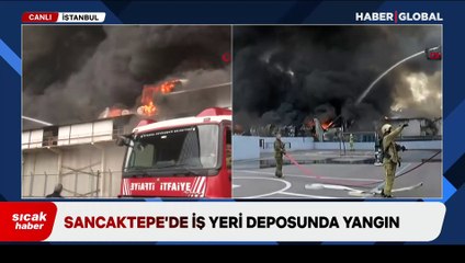 Sancaktepe'de iş yerinin deposunda yangın