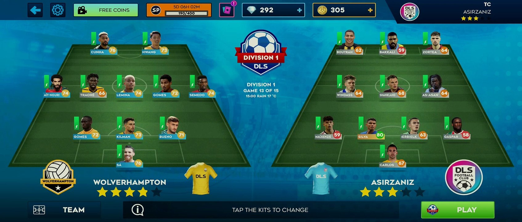 WOLVERHAMPTON VS ASIRZANIZ - DREAM LEAGUE SOCCER