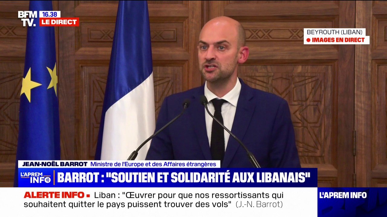 “[Les dirigeants libanais] doivent remettre leurs institutions en ordre de marche en élisant sans délai un président”, a indiqué Jean-Noël Barrot, ministre des Affaires étrangères