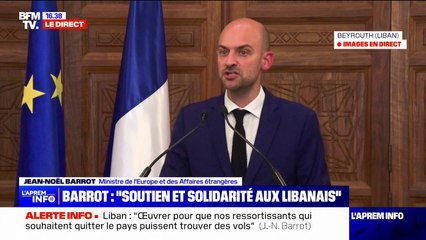 “[Les dirigeants libanais] doivent remettre leurs institutions en ordre de marche en élisant sans délai un président”, a indiqué Jean-Noël Barrot, ministre des Affaires étrangères