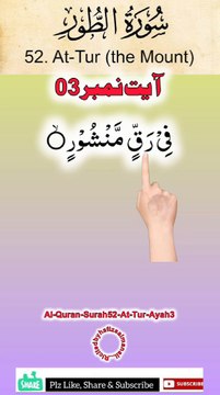 Al-Quran - Surah 52 - At-Tur - Ayah 3 | daily quran tilawat | whatsapp status | hafiz salman ali