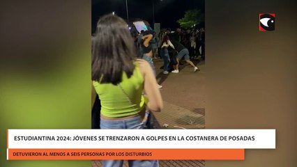 Estudiantina 2024: jóvenes se trenzaron a golpes en la costanera de Posadas