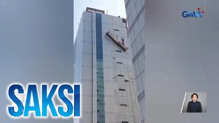 2 crew sa India, naiwang nakalambitin sa gusali matapos masira ang inaapakang platform | Saksi