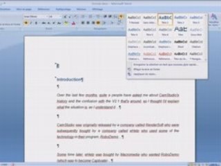 Word 2007 :sommaire & numérotation automatique