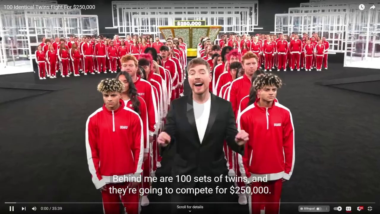 100 Identical Twins Fight For $250,000