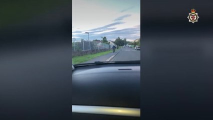 Laughing thugs mount pavement to knock down cyclist days before NHS worker ran over