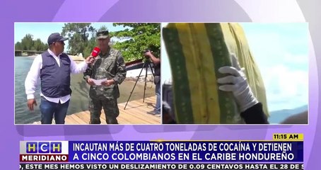 160 fardos es el conteo preliminar de cocaína incautada a cinco lancheros colombianos