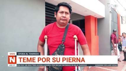 “Mi cuerpo rechazó los fierros”, lamentó Vicente y pidió ayuda para no perder su pierna