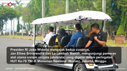 Presiden Ajak Cucu Kunjungi Pameran Alutsista HUT Ke-79 TNI di Monas