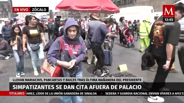 Se armó la fiesta afuera de Palacio Nacional; 500 simpatizantes esperan poder verlo