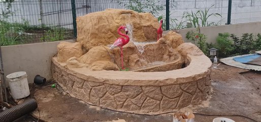 Backyard water fountain in Ferrocement simple and elegant