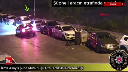 İzmir'de çay kaşığı ile otomobilin kapısını açıp çalan şüpheli yakalandı
