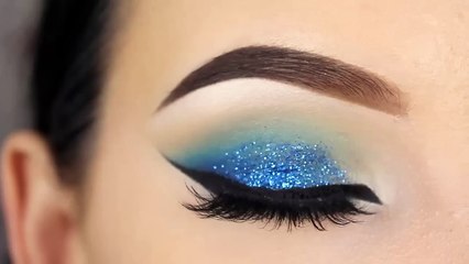 Easy quick blue sparkle eyemakeup tutorial