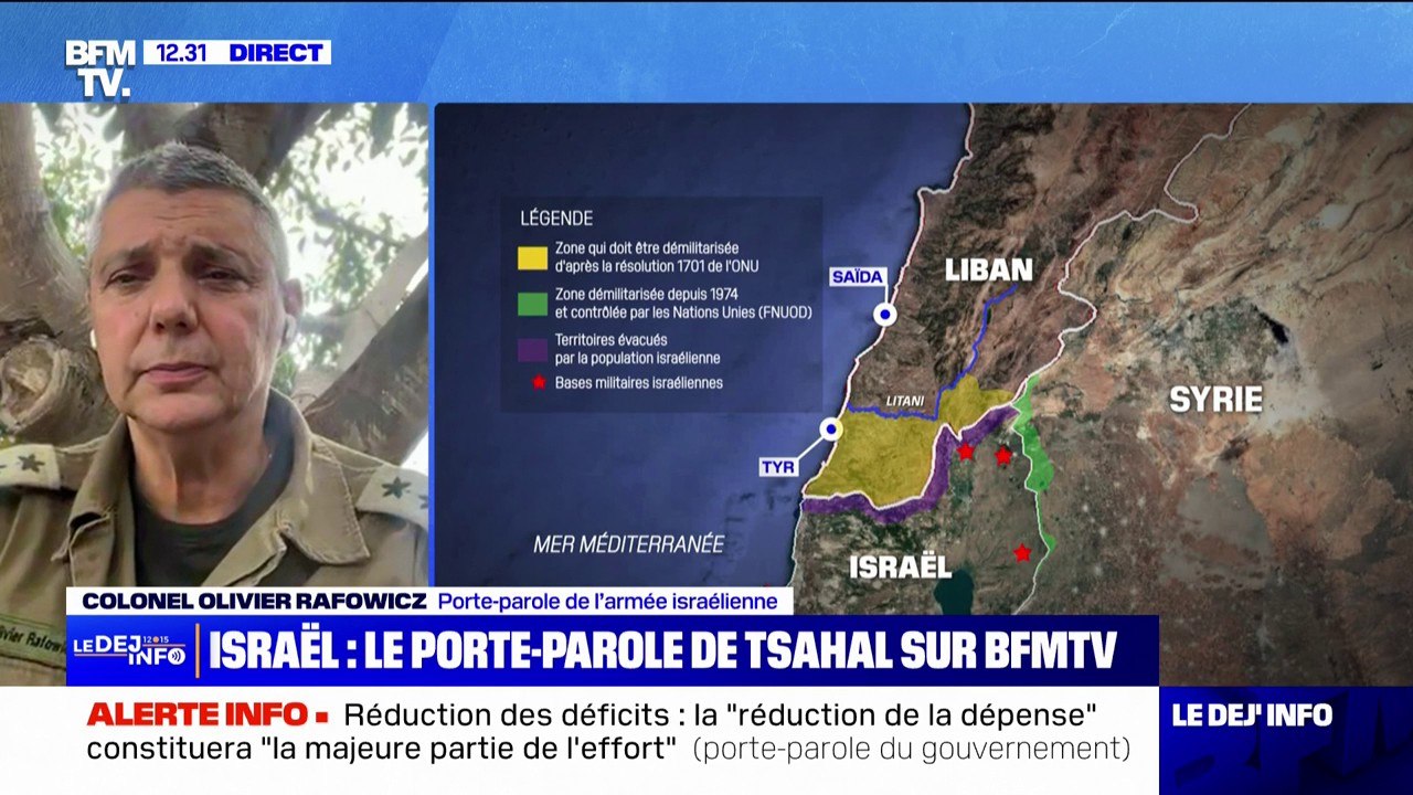 "Il y a à peine deux heures, des missiles de longue portée ont été tirés du Liban vers Israël", assure Olivier Rafowicz (porte-parole de l'armée israélienne)