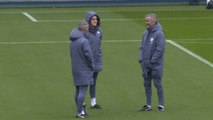 Manchester City train ahead of UEFA Champions League clash with Slovan Bratislava