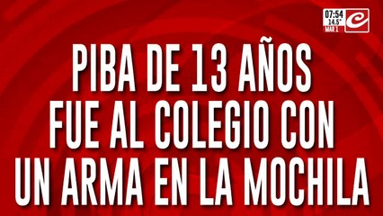 Demencial: tiene 13 años y fue al colegio con un arma en la mochila