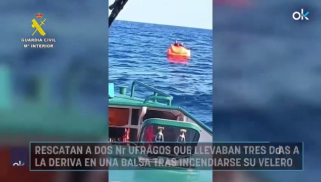 Rescatan a dos náufragos que llevaban tres días a la deriva en una balsa tras incendiarse su velero