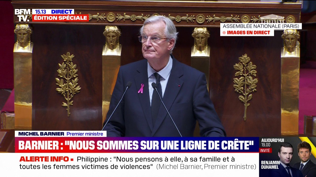 Discours de politique générale: “La véritable épée de Damoclès est notre dette financière colossale : 3.228 milliards d’euros”, affirme Michel Barnier