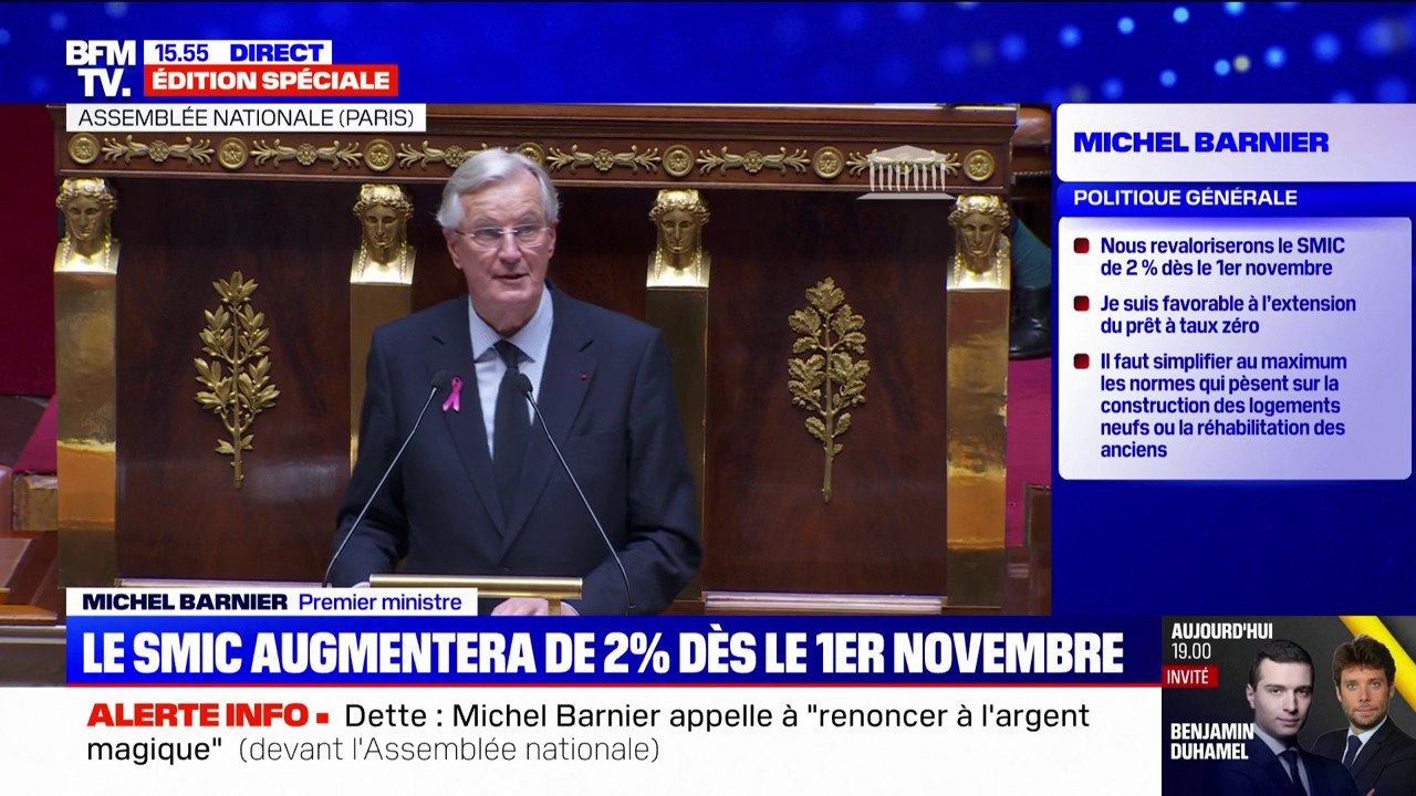 Discours de politique générale: "Mon gouvernement reprendra sans délai le projet de loi d'orientation pour la souveraineté agricole", promet Michel Barnier